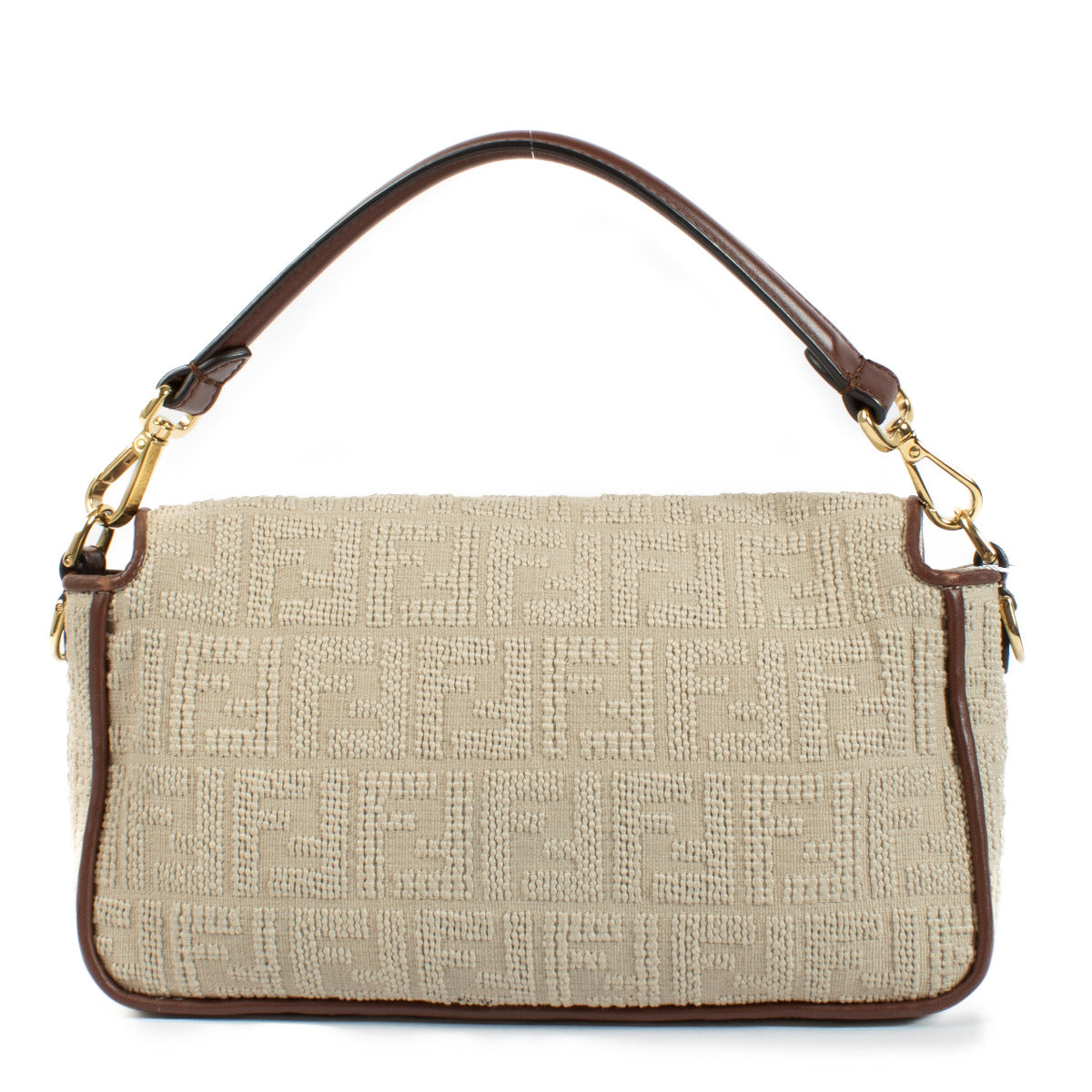 Fendi Zucca Embroidered Canvas Baguette Bag