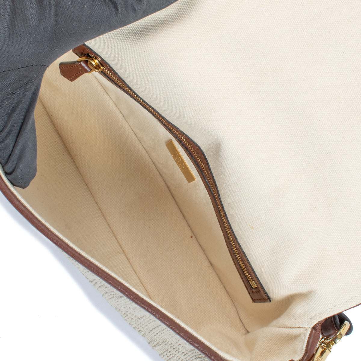 Fendi Zucca Embroidered Canvas Baguette Bag