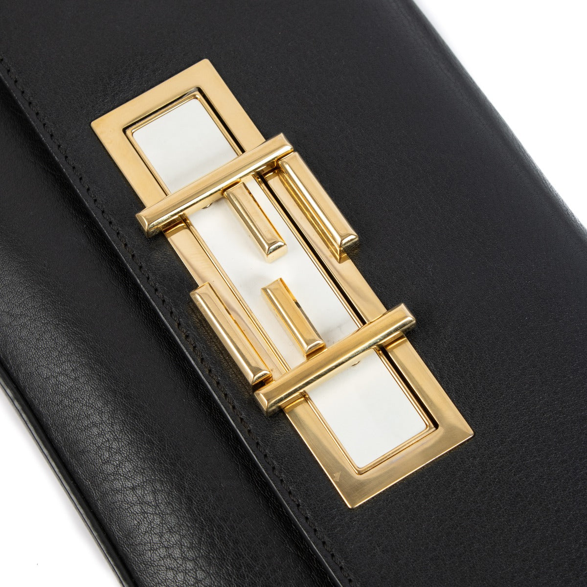 Fendi Black Leather 3Baguette Shoulder Bag