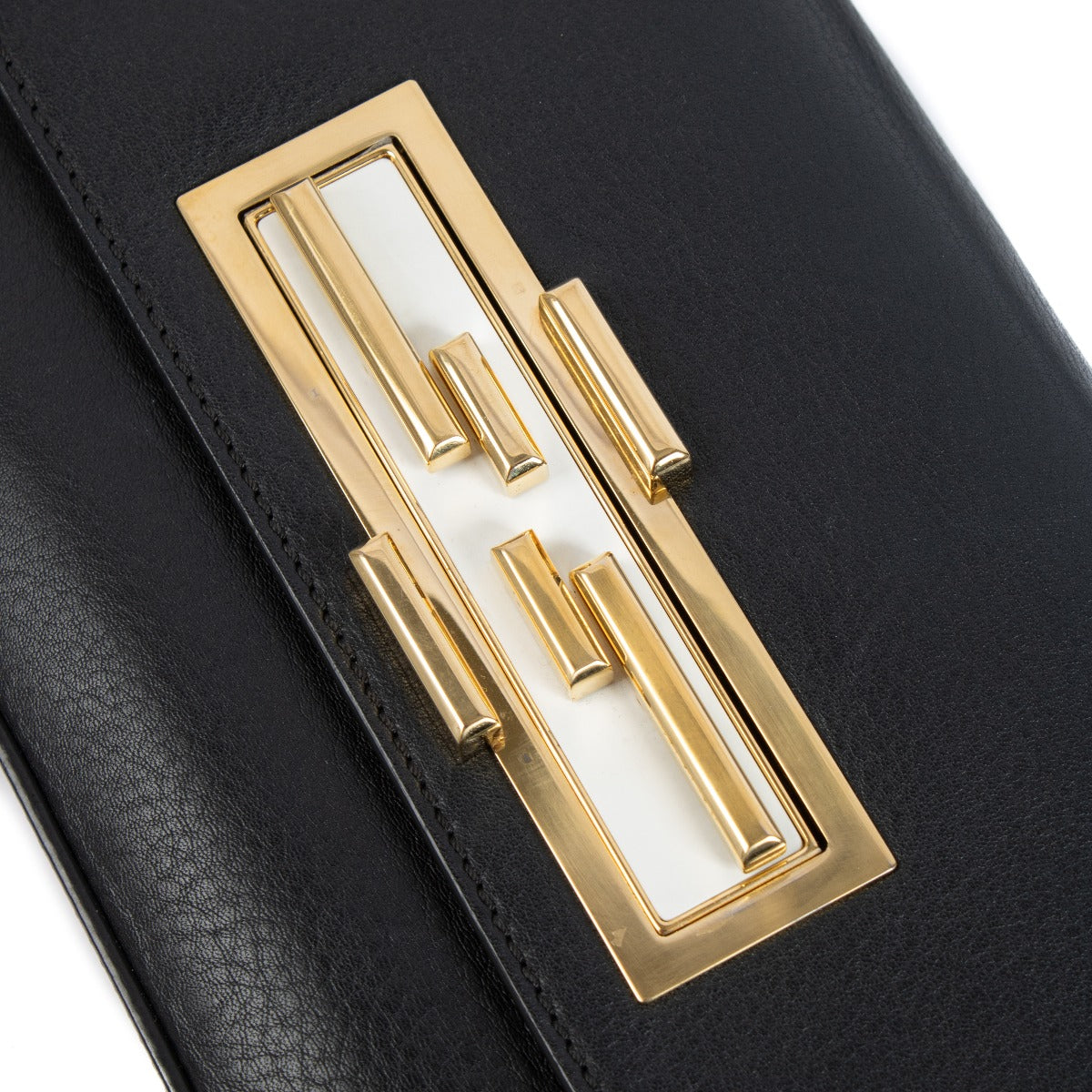 Fendi Black Leather 3Baguette Shoulder Bag
