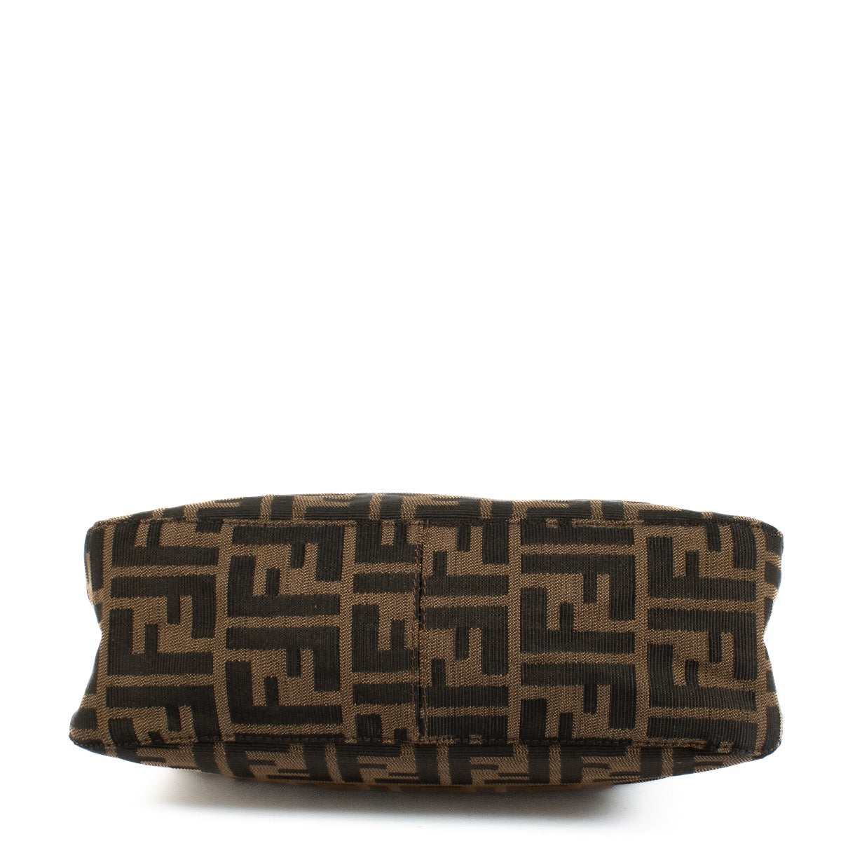 Fendi Zucca Canvas Flap Shoulder Bag, featuring the iconic Zucca monogram print, gold-tone clasp, and adjustable shoulder strap. Shop now on Labellov.com.