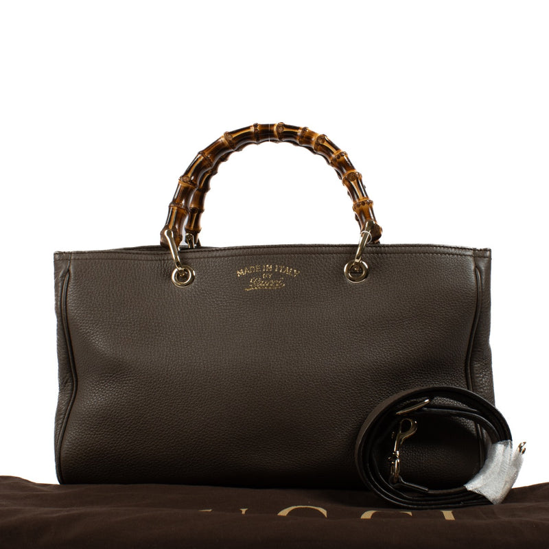 shop 100% authentic second hand Gucci Grey Medium Bamboo Shopper Bag on Labellov.com