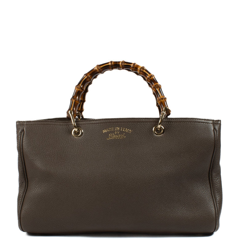 shop 100% authentic second hand Gucci Grey Medium Bamboo Shopper Bag on Labellov.com