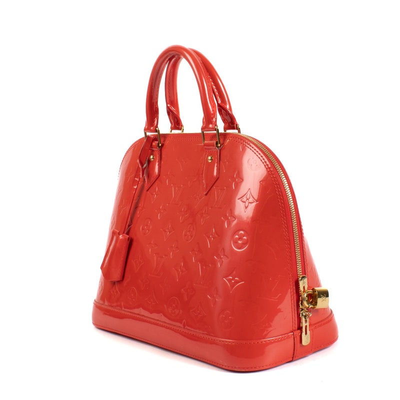 Shop safe online at Labellov in Antwerp and Knokke this 100% authentic second hand Louis Vuitton Orange Sunset Monogram Venris Alma PM Bag