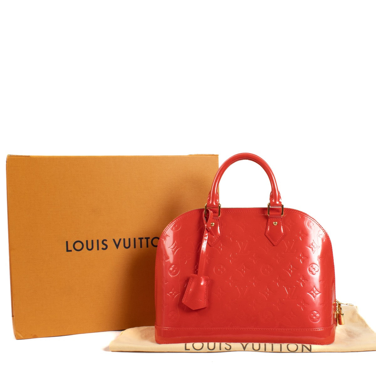 Shop safe online at Labellov in Antwerp and Knokke this 100% authentic second hand Louis Vuitton Orange Sunset Monogram Venris Alma PM Bag