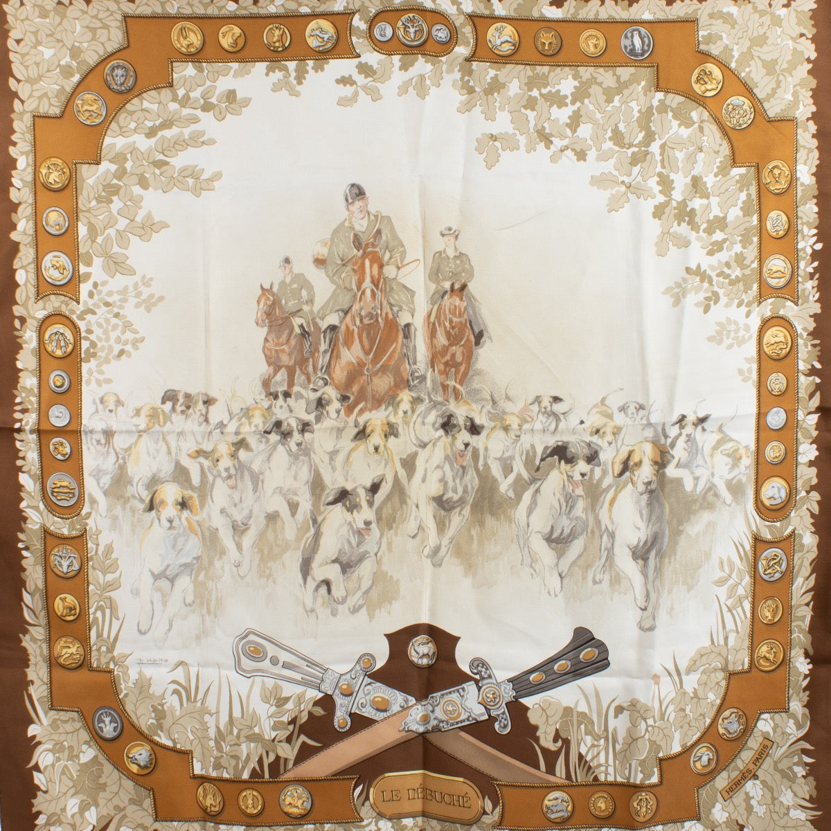 shop 100% authentic second hand Hermès Le Débuché Silk Scarf on Labellov.com