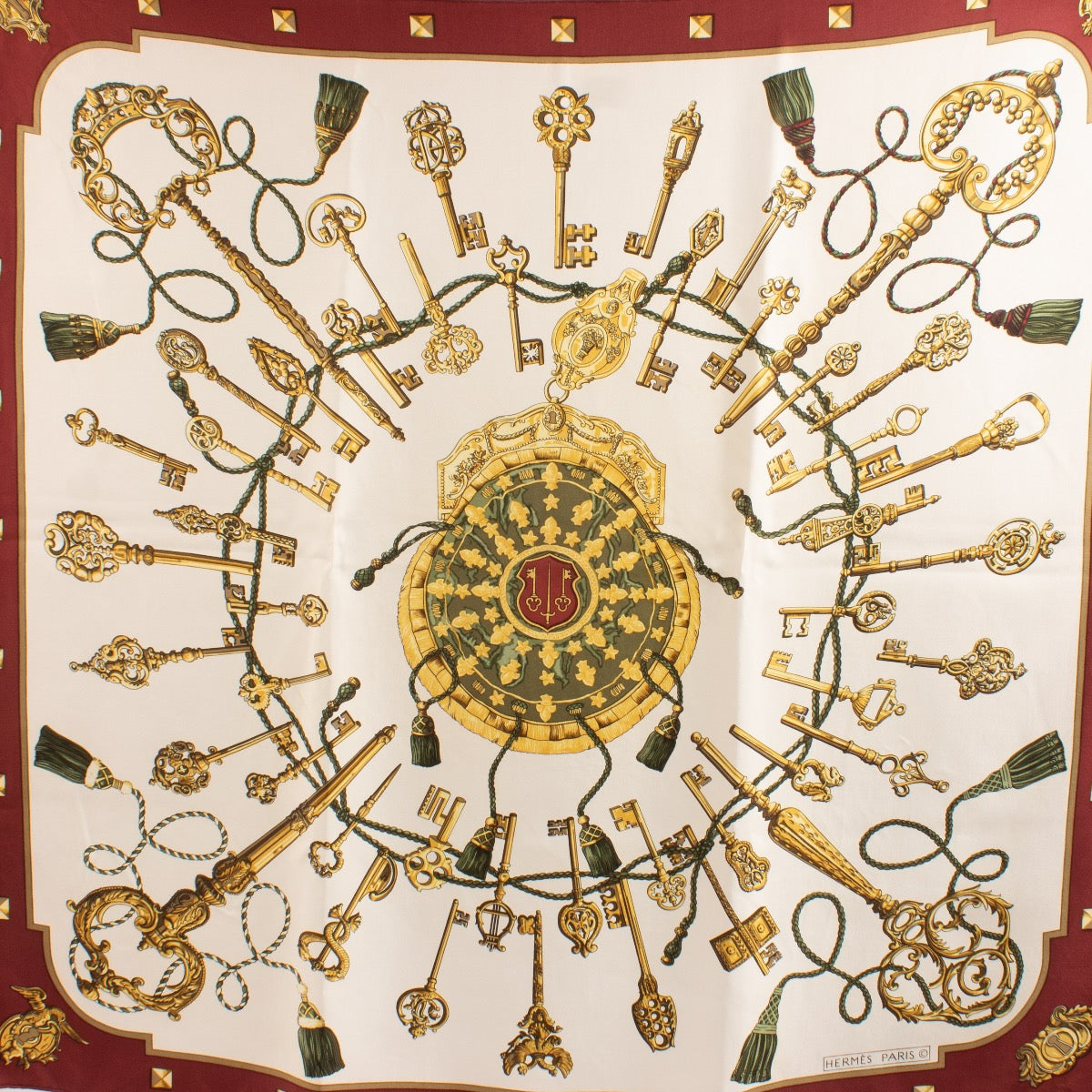 shop 100% authentic second hand Hermès Les Cles Silk Scarf on Labellov.com