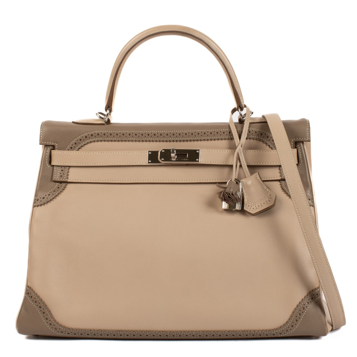 Hermès Kelly 35 Ghillies Argile/Etoupe Swift PHW