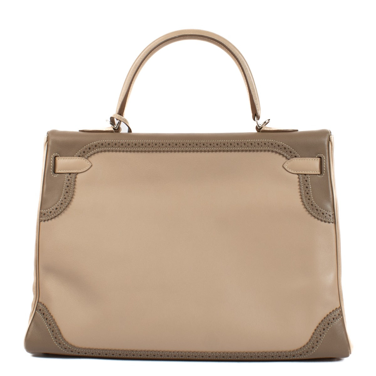 Shop second hand vintage authentic Hermès Kelly 35 Ghillies Argile/Etoupe Swift PHW on www.labellov.com