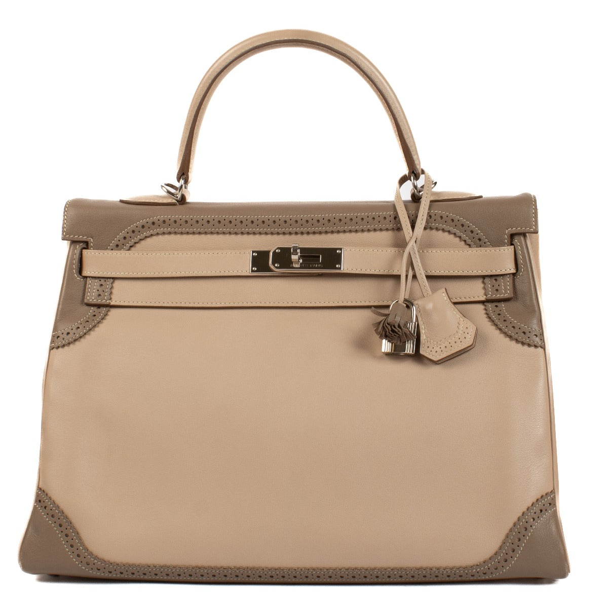 Hermès Kelly 35 Ghillies Argile/Etoupe Swift PHW