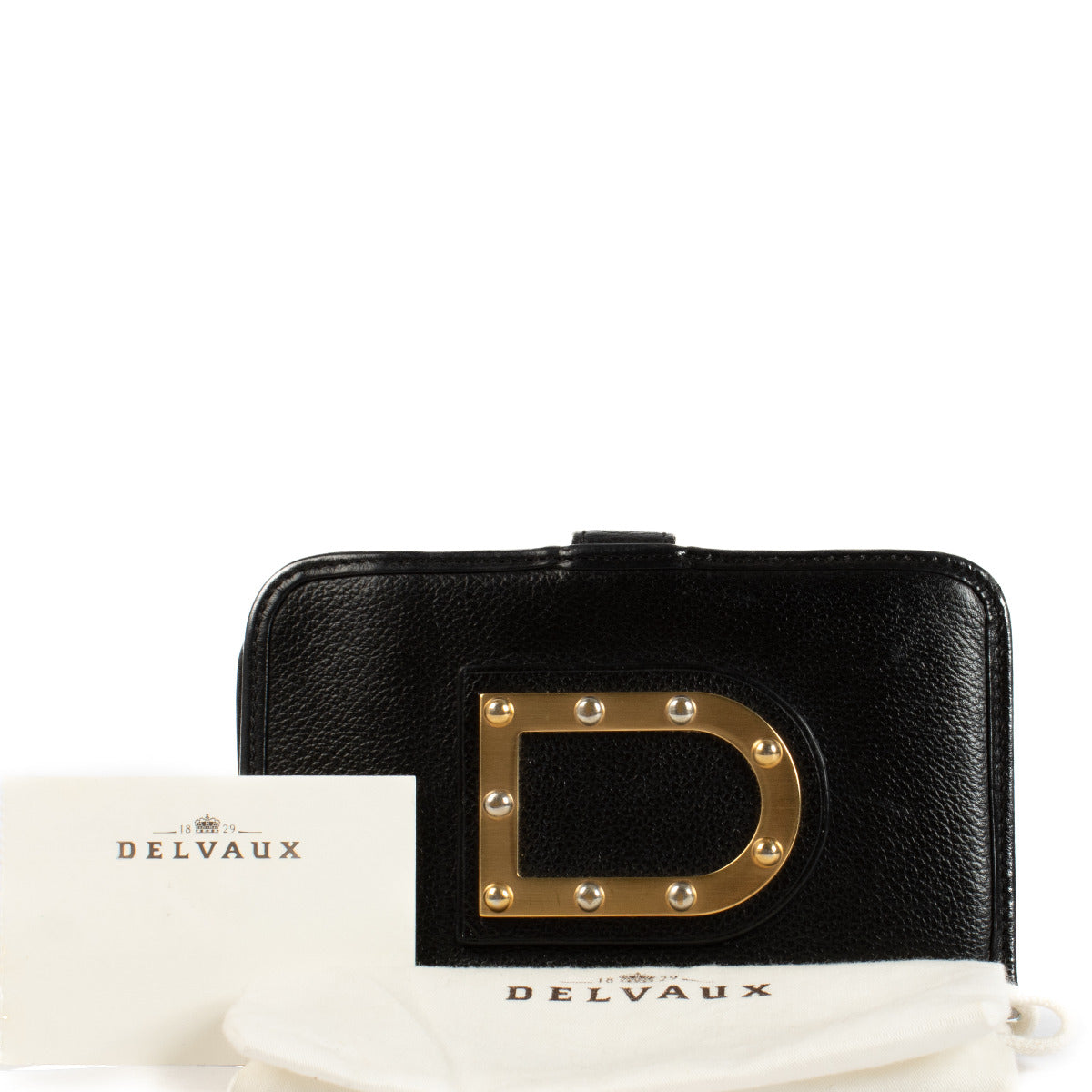 Koop en verkoop uw authentieke Delvaux Astrid Black Leather Wallet