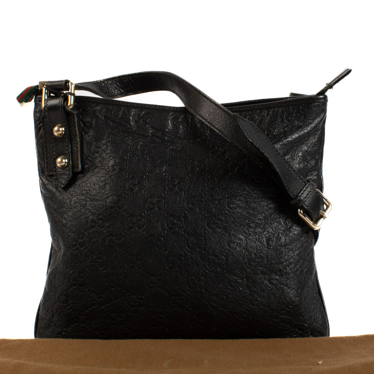 Gucci Black Guccissima Messenger Bag aan de beste prijs bij Labellov