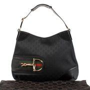 Shop safe online at Labellov in Antwerp, Brussels and Knokke these 100% authentic second hand Gucci Black GG Canvas Hobo Bag
