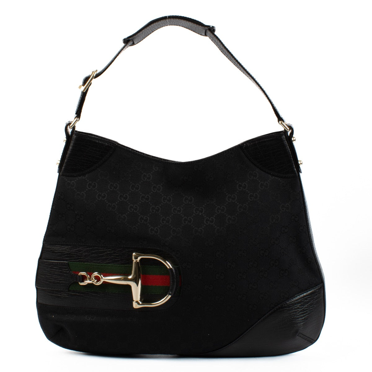 Shop safe online at Labellov in Antwerp, Brussels and Knokke these 100% authentic second hand Gucci Black GG Canvas Hobo Bag