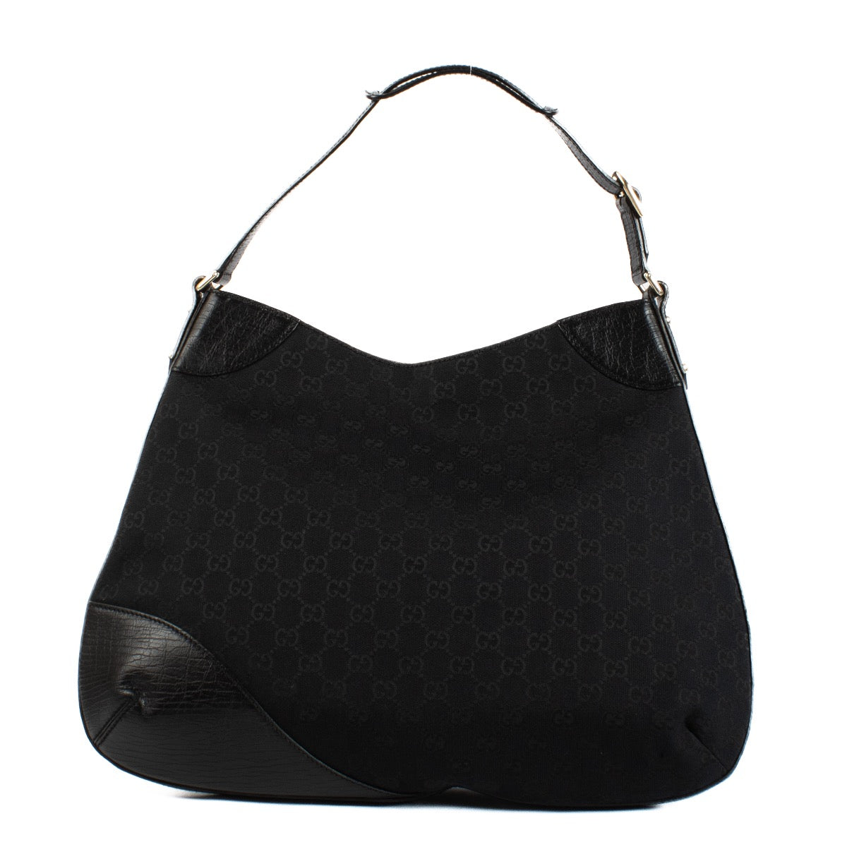 Shop safe online at Labellov in Antwerp, Brussels and Knokke these 100% authentic second hand Gucci Black GG Canvas Hobo Bag