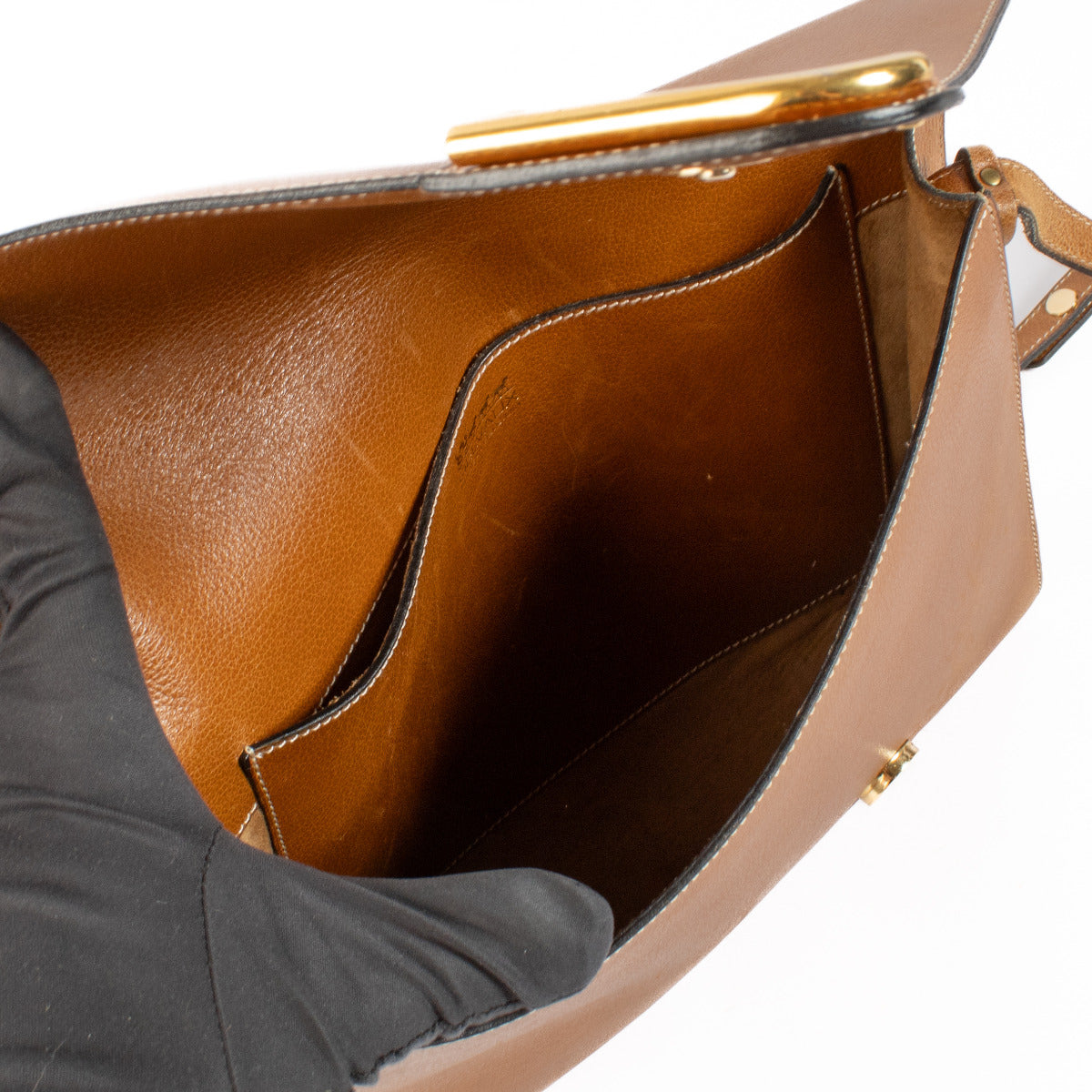 Delvaux Camel Leren Romeo Tas
