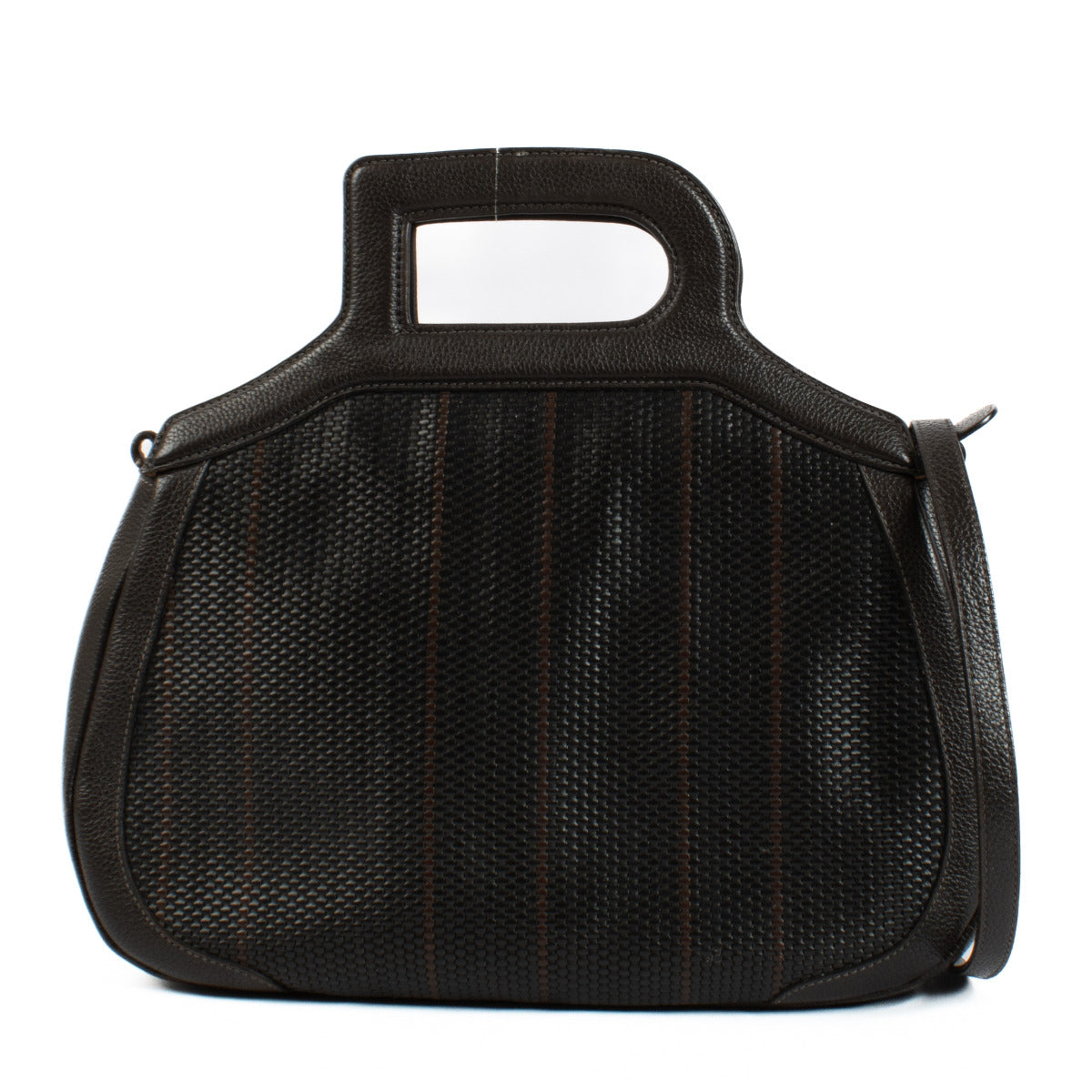 Delvaux Dark Brown Toile de Cuir Sauternes Bag