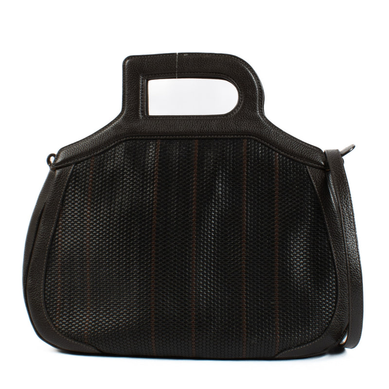 Delvaux Dark Brown Toile de Cuir Sauternes Bag