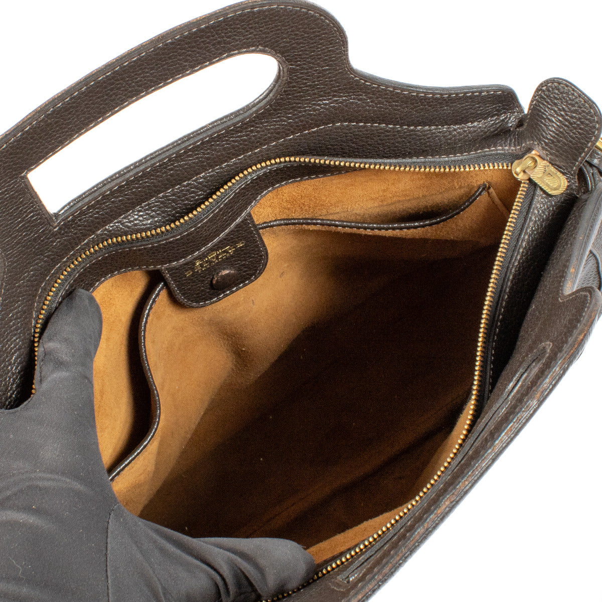 Delvaux Dark Brown Toile de Cuir Sauternes Bag