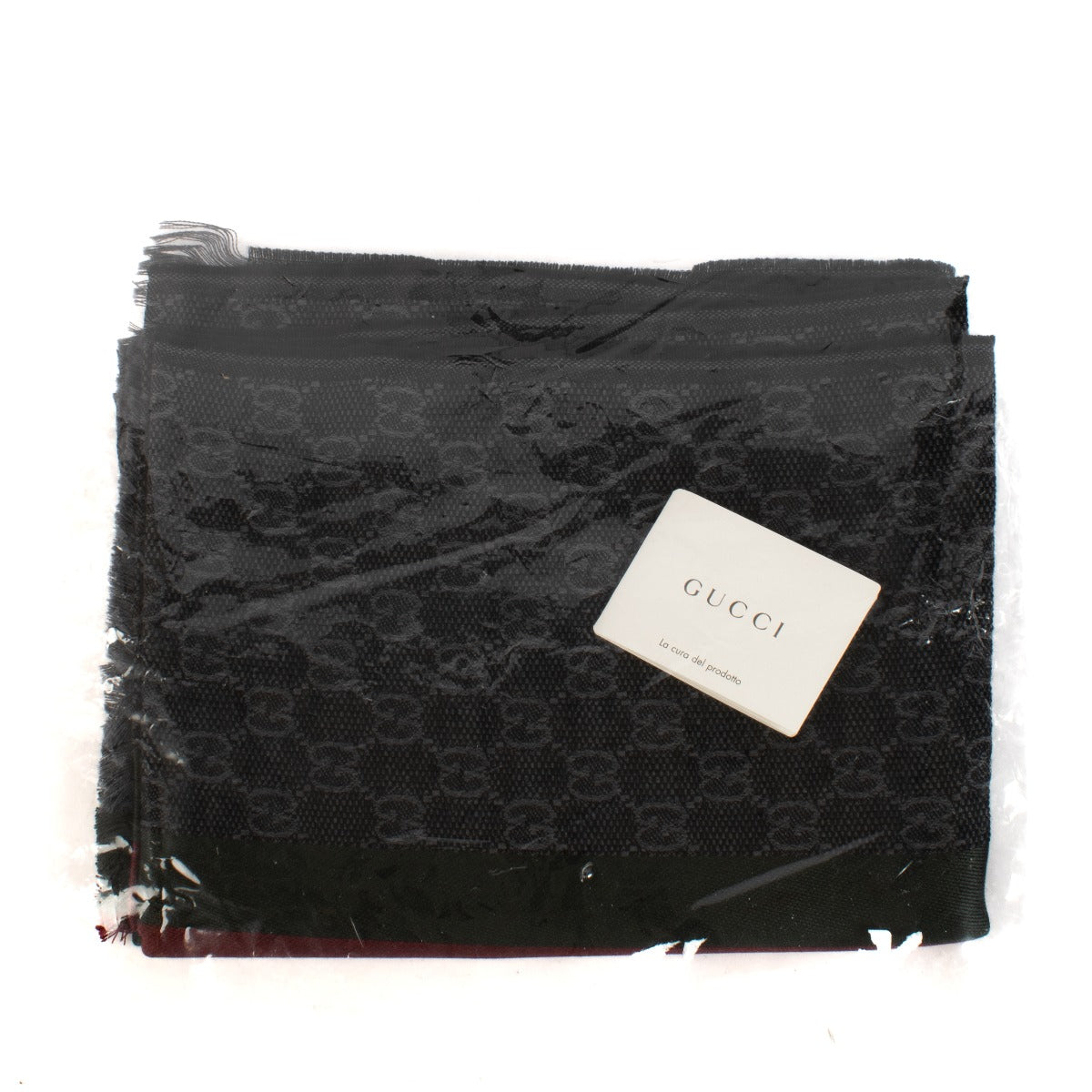 Gucci Gray GG Jacquard Wool/Silk Scarf