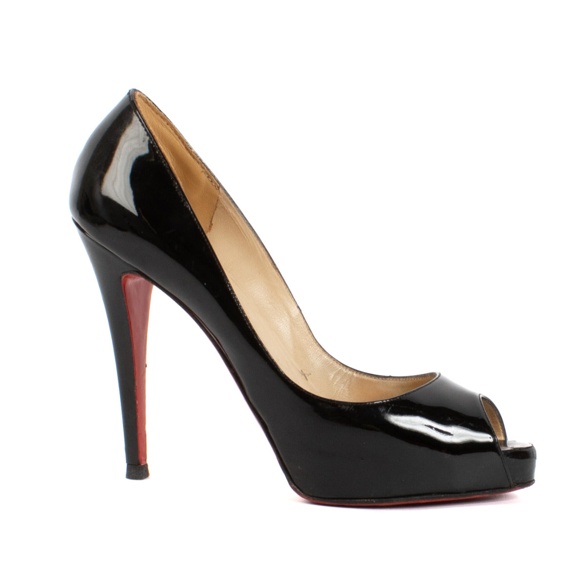 Escarpins Christian Louboutin en cuir verni noir modèle Very Prive 120 - taille 40