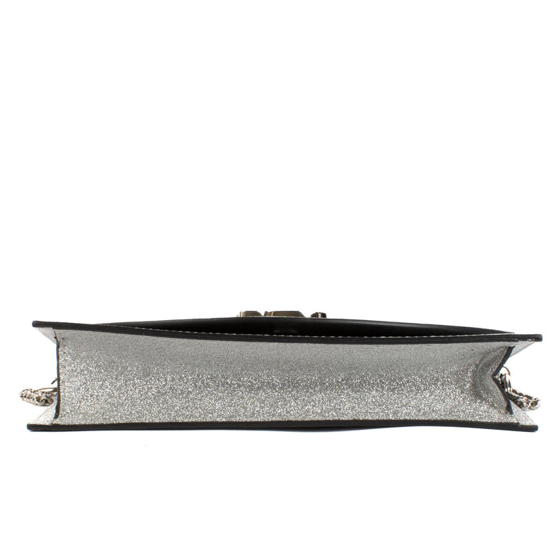Christian Louboutin Silver Glitter Loubi54 Bag