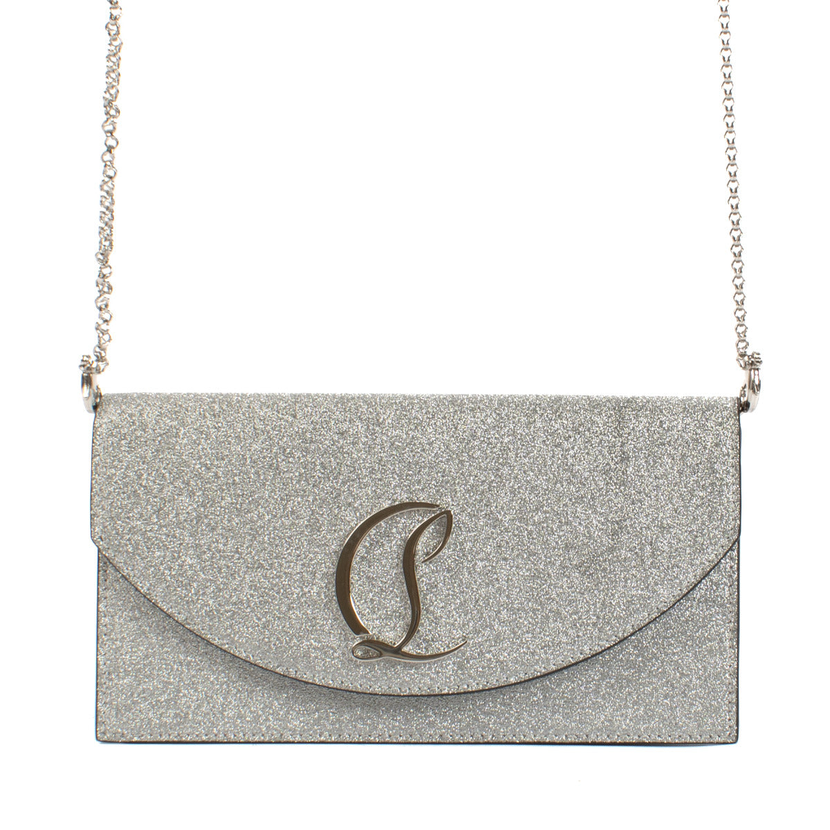 Sac Loubi54 en paillettes argentées Christian Louboutin