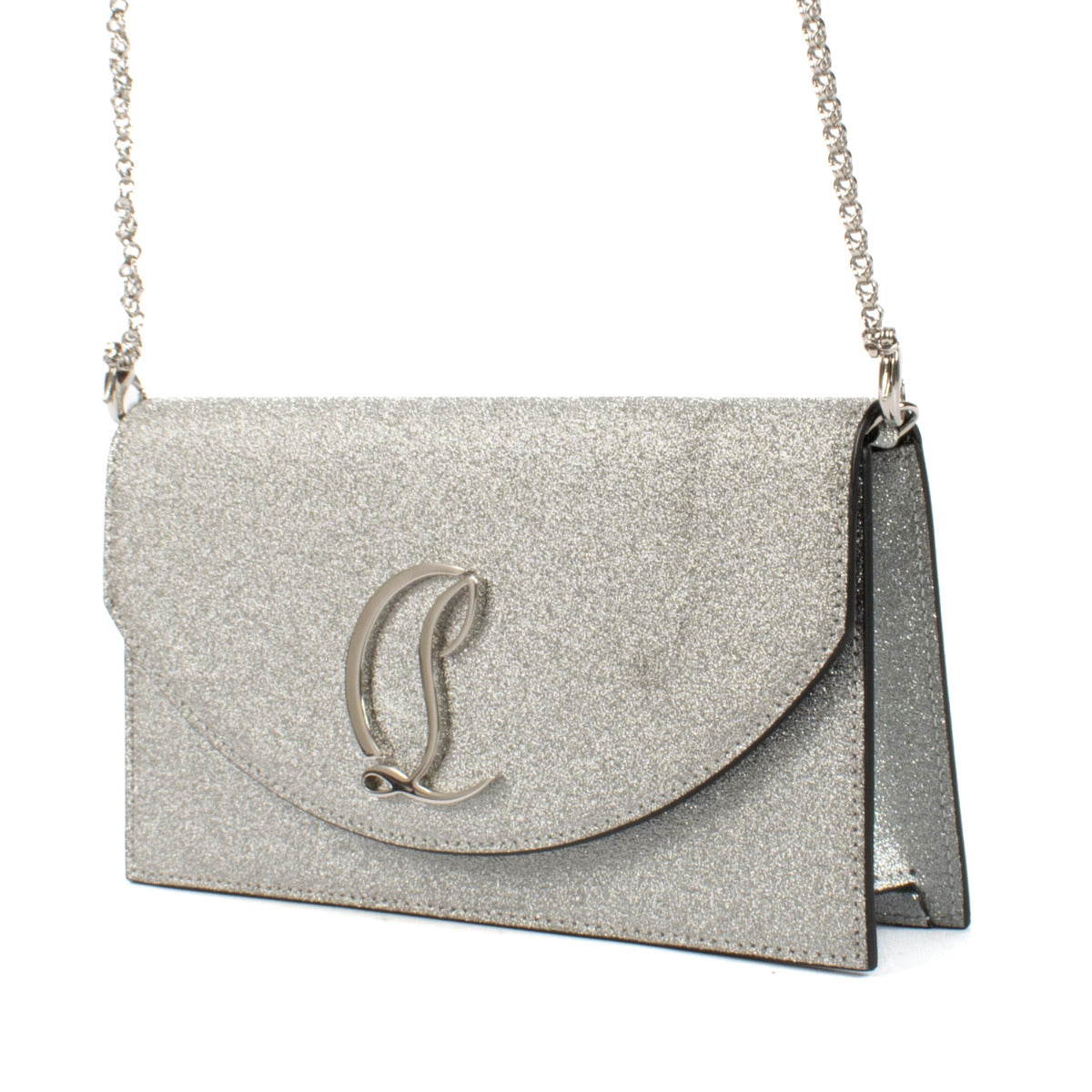 Sac Loubi54 en paillettes argentées Christian Louboutin