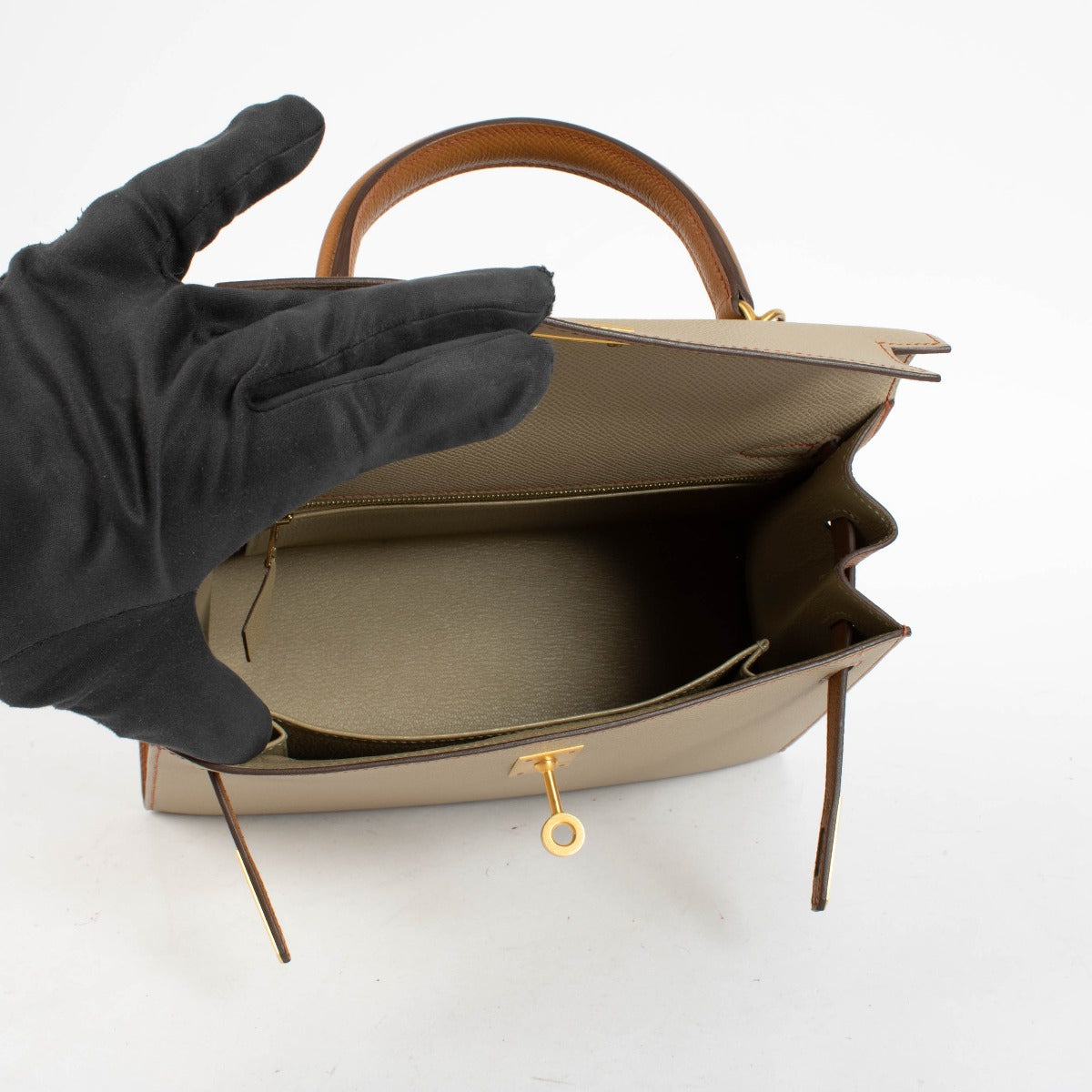 Hermès HSS Kelly 25 Gold/Gris Tourterelle Epsom BGHW