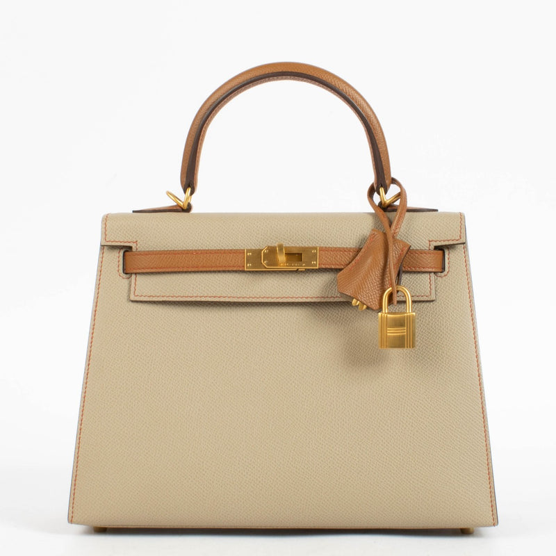 Hermès HSS Kelly 25 Gold/Gris Tourterelle Epsom BGHW
