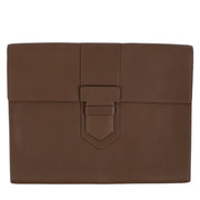 Delvaux Brown Taurillon Crispé Presse A4 Clutch