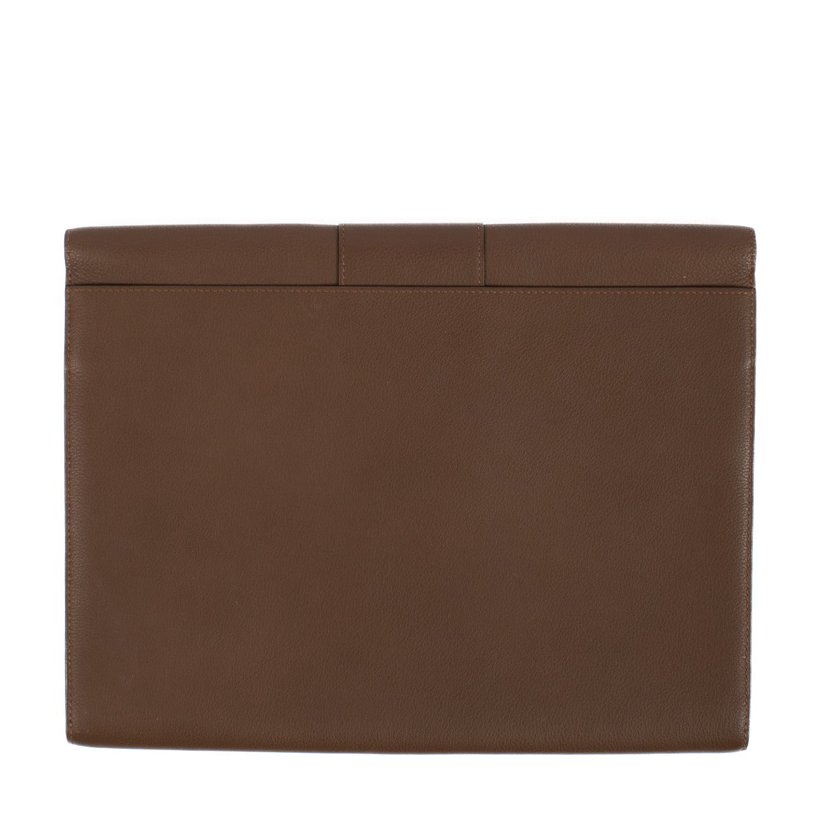 Delvaux Brown Taurillon Crispé Presse A4 Clutch