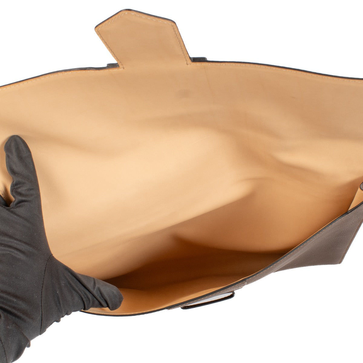 Delvaux Brown Taurillon Crispé Presse A4 Clutch