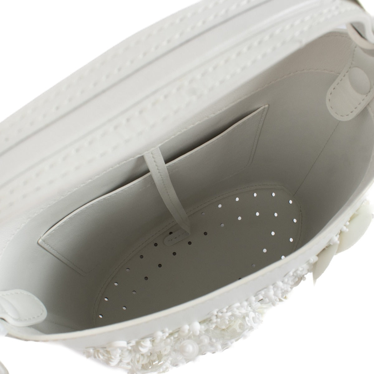 Sac seau Delvaux Optic White Box Calf The Blossom Rave Pin Mini