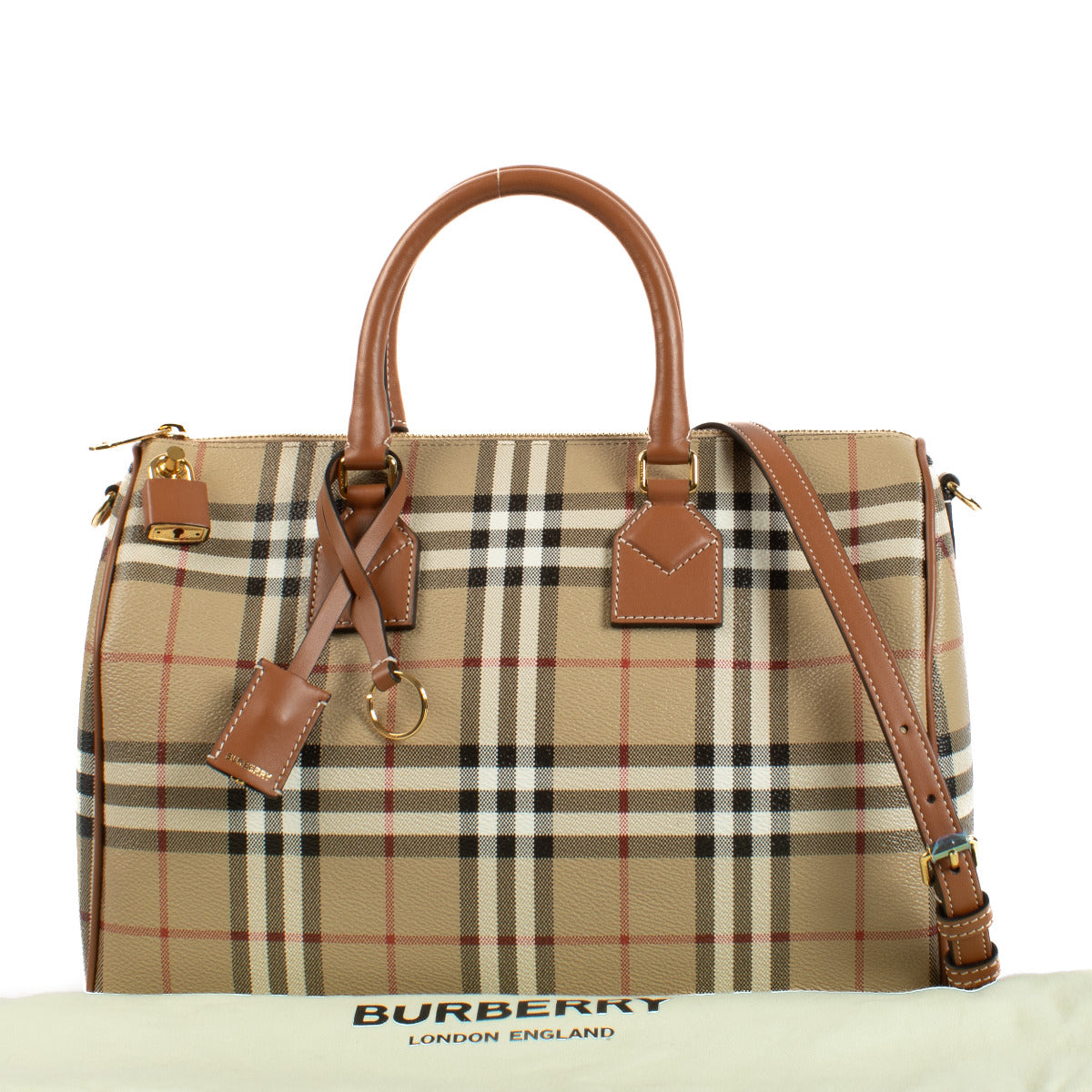 Burberry Checkered Bowling Bag