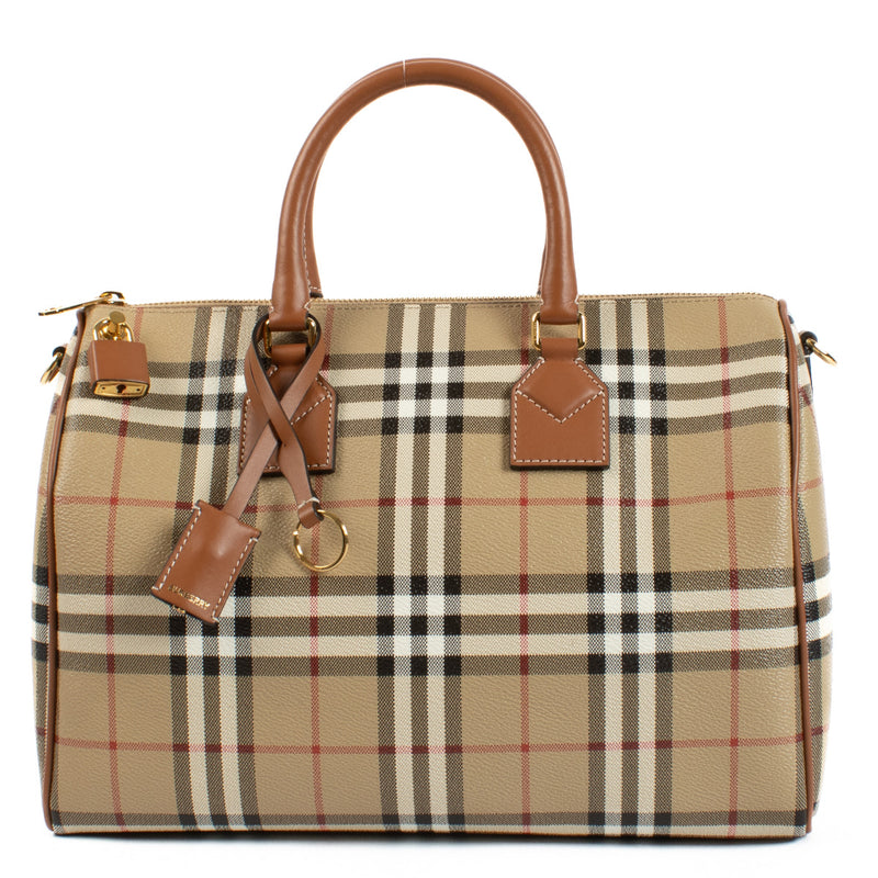Burberry Checkered Bowling Bag