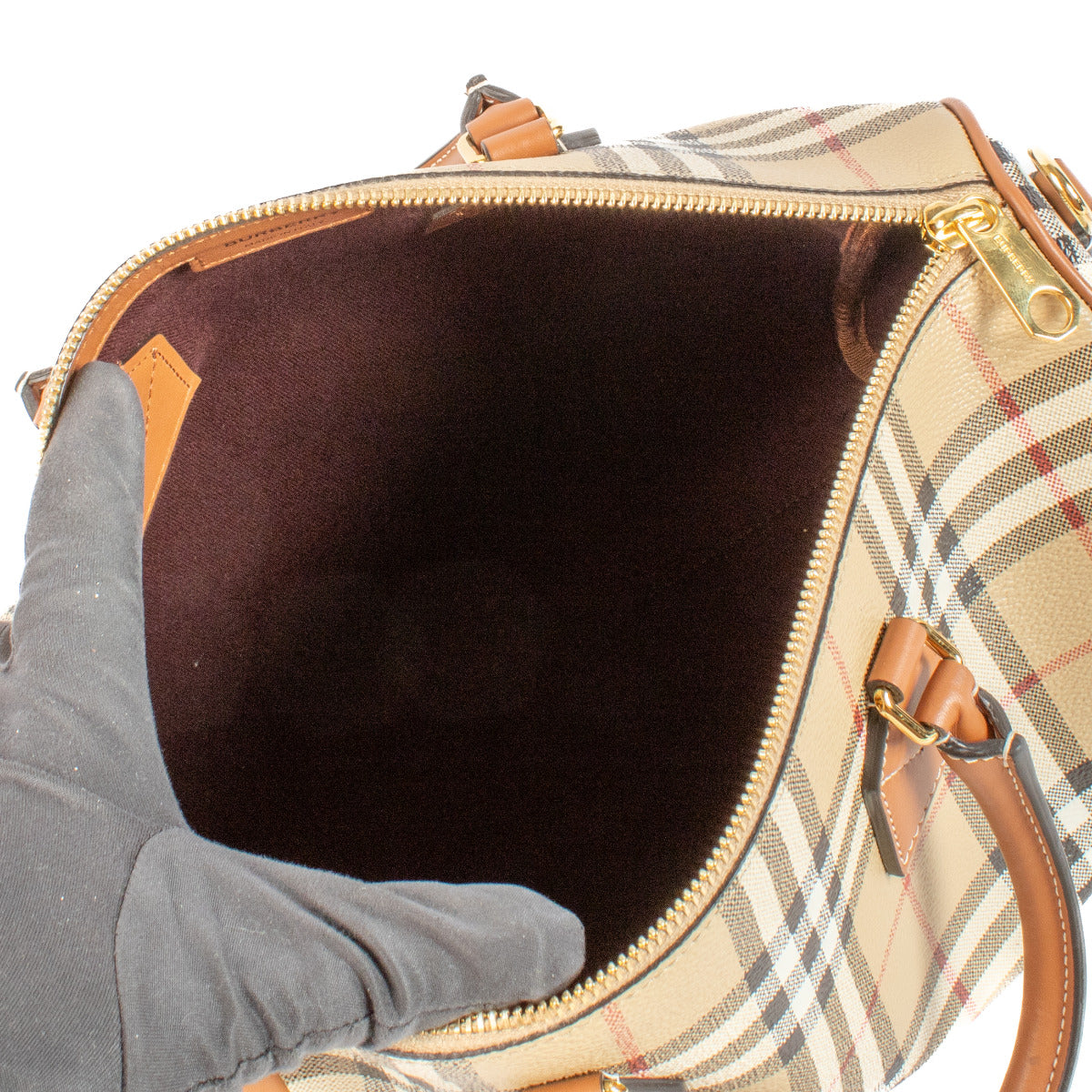 Burberry Check Medium Bowling Bag