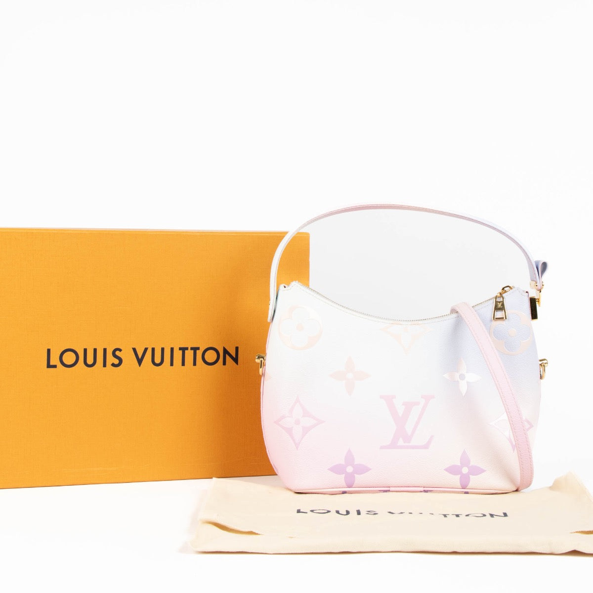 Authentic pre-loved Louis Vuitton Pink Sunrise Marshmallow Hobo Crossbody Bag on Labellov.com