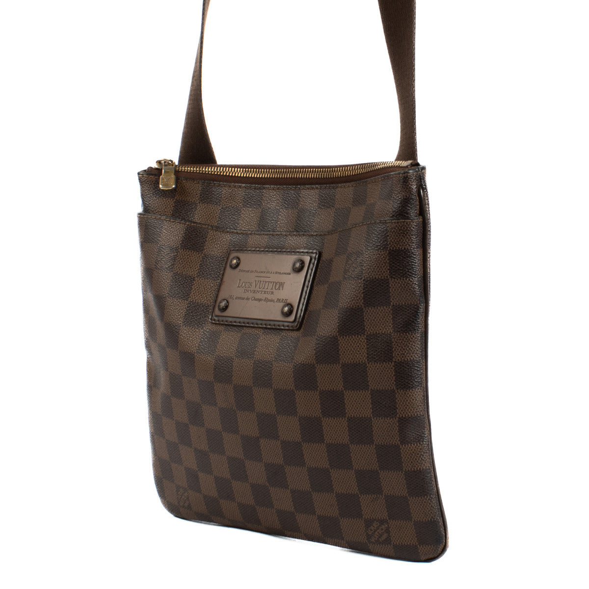 Louis Vuitton Brown Damier Pochette Plate Brooklyn Crossbody aan de beste prijs bij Labellov tweedehands luxe in Antwerpen en Knokke