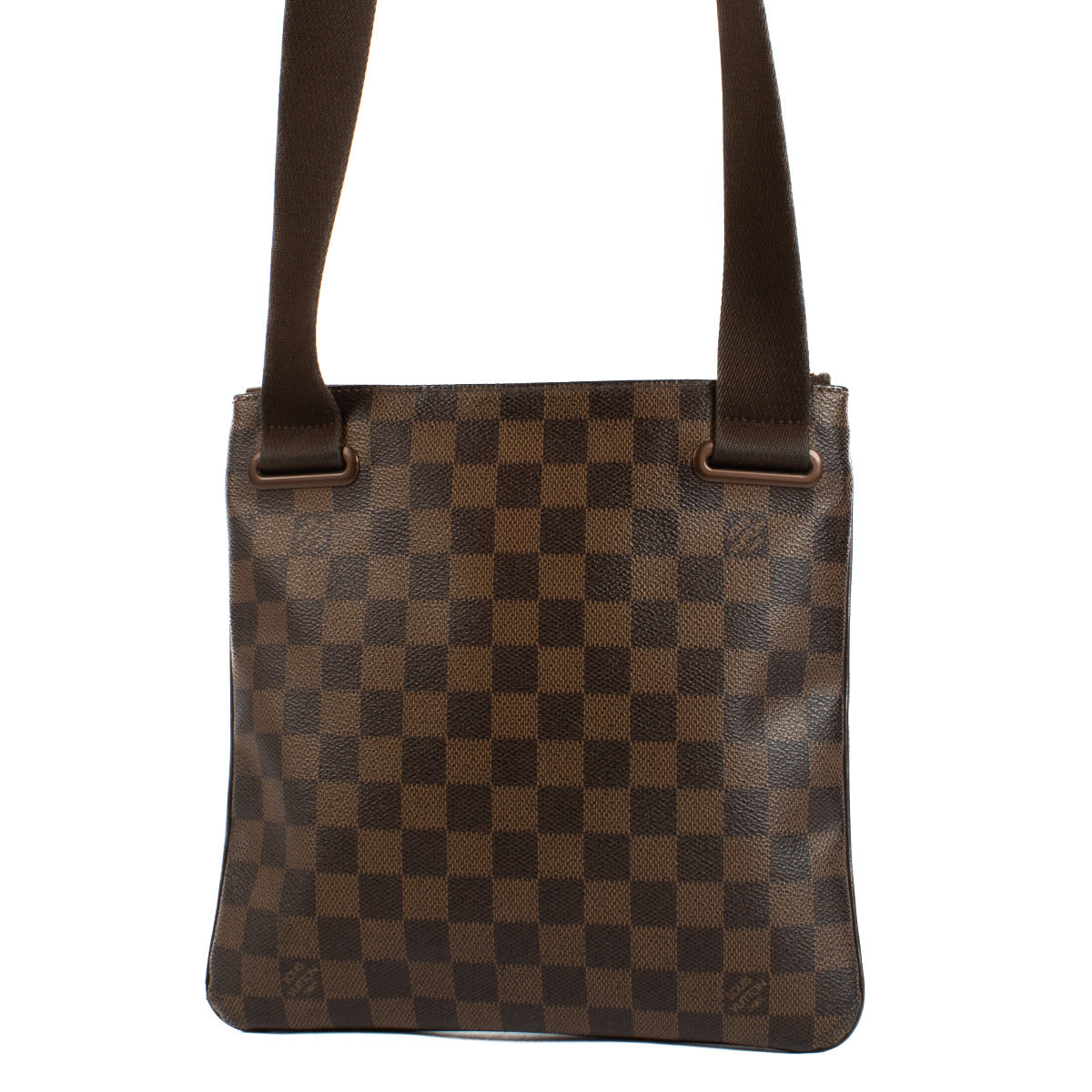 Sac bandoulière Louis Vuitton Damier Pochette Plate Brooklyn marron