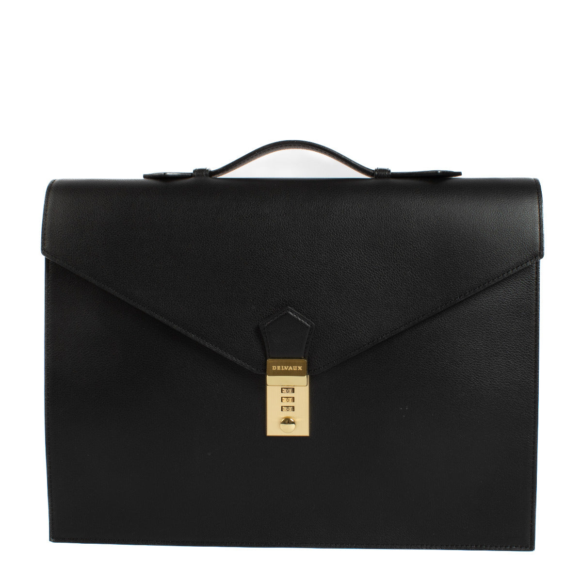 Delvaux Black Leather Consulat Briefcase