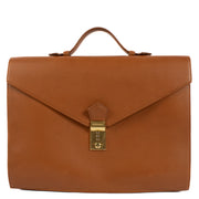Delvaux Camel Leather Consulat Briefcase