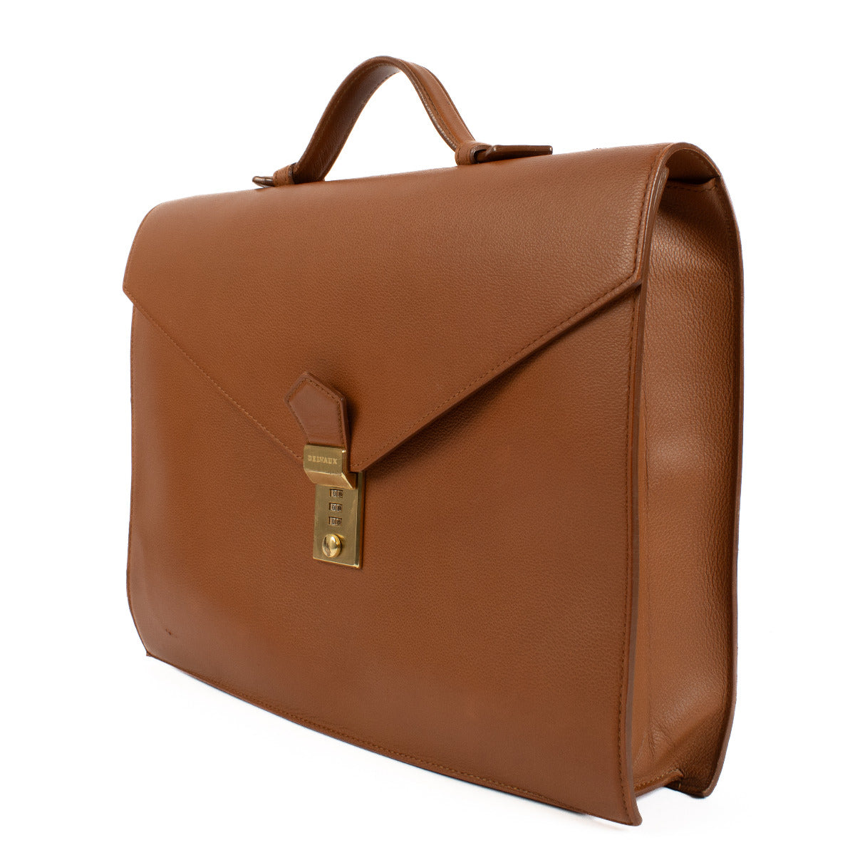 Delvaux Camel Leather Consulat Briefcase
