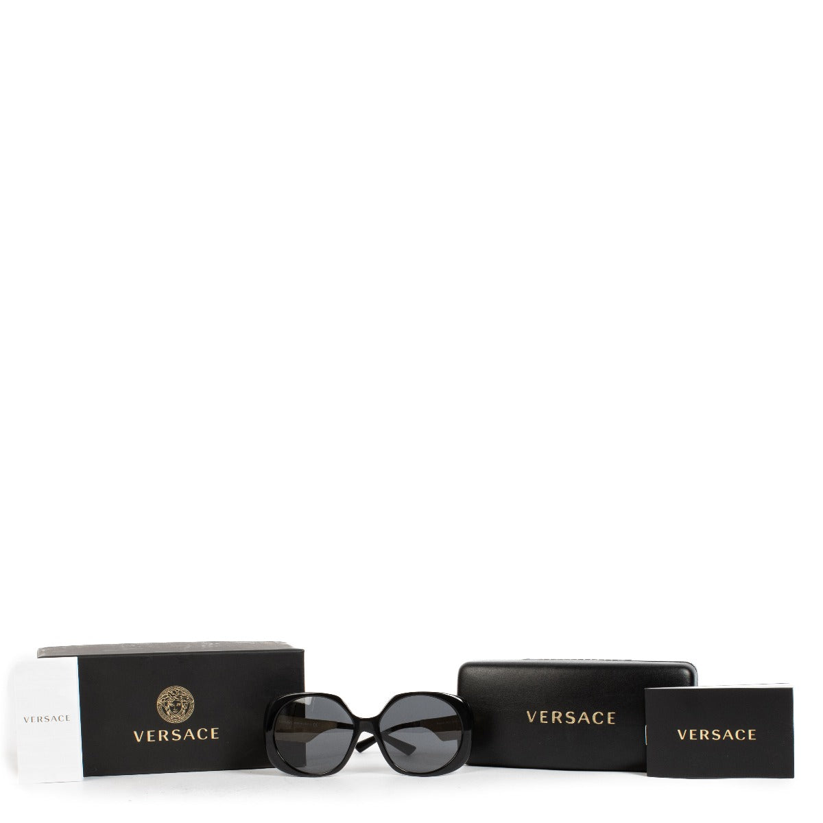Versace Black/Gold 4331 Medusa Square Sunglasses