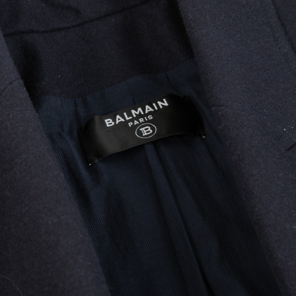 Balmain Blue Double-breasted Wool Coat - Size 38