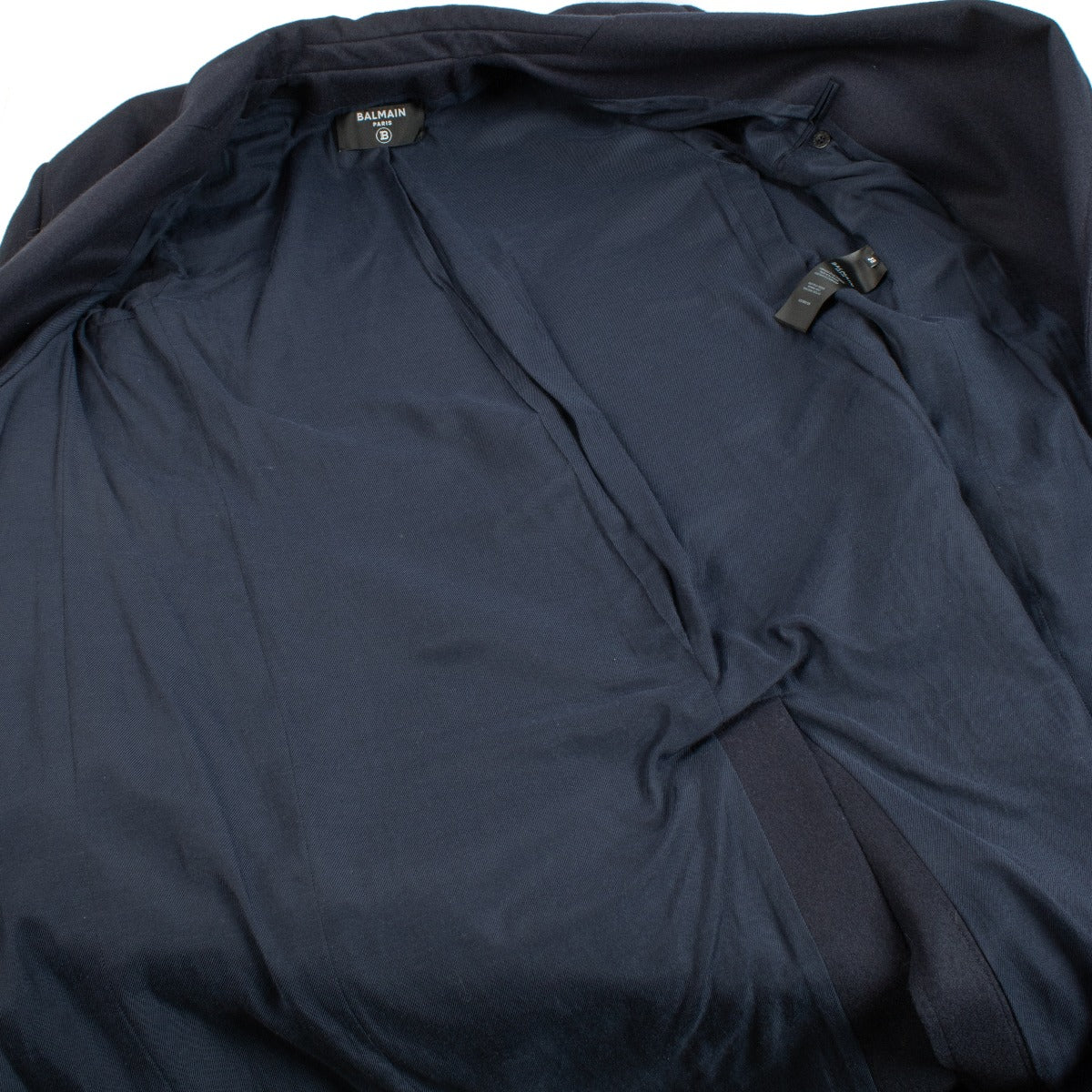 Balmain Blue Double-breasted Wool Coat - Size 38
