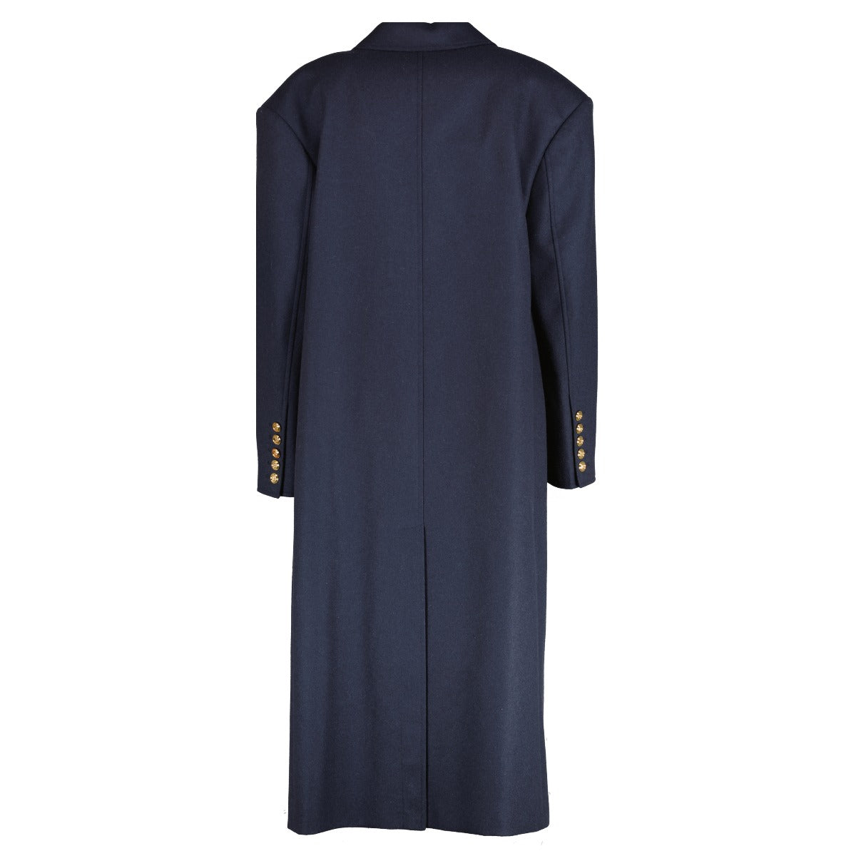 Balmain Blue Double-breasted Wool Coat