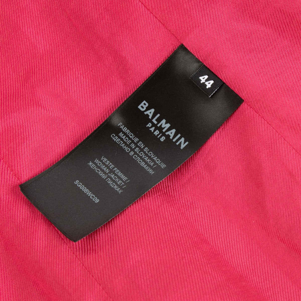 Veste Balmain rose en laine à double boutonnage - Taille FR44