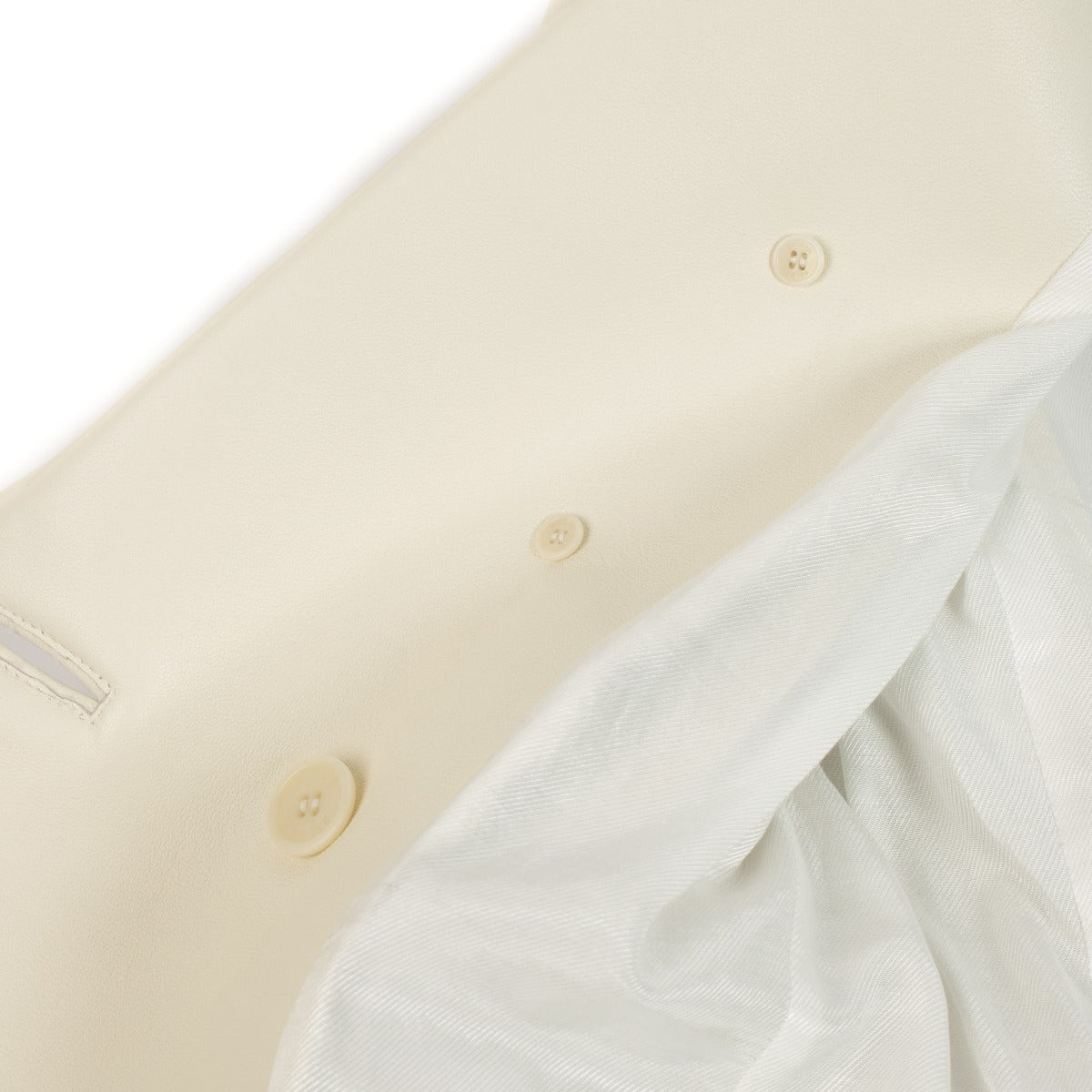 Balmain Cream Leather Classic 6 Button Jacket - Size FR44