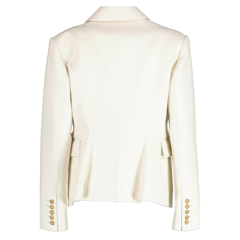 Balmain Crème Leren Klassiek 6 Knoopjasje - Maat FR44